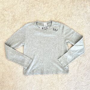 Y2K Calvin Klein Jeans Embroidered Grey Long Sleeve Top